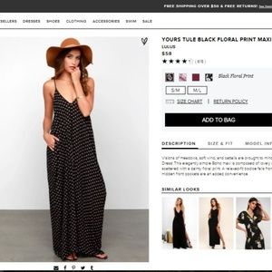 YOURS TULE BLACK FLORAL PRINT MAXI DRESS